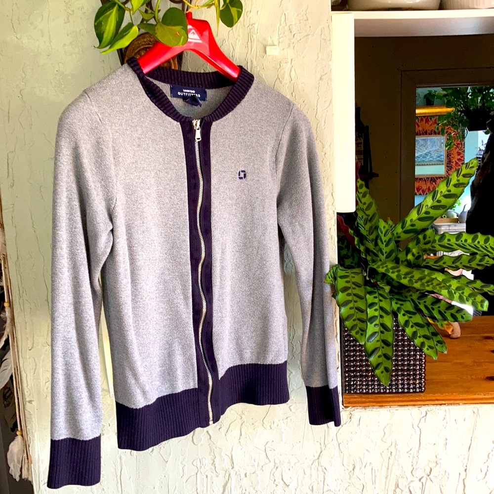 Lands End Chase Bank zip up sweater